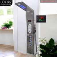 ΣΤΗΛΗ ΥΔΡΟΜΑΣΑΖ LOTUS® ME THERMOCONTROL ΝΤΟΥΣ INOX 304  ΜΕ LED & ΨΗΦΙΑΚΗ ΟΘΟΝΗ 9 ΕΞΟΔΩΝ | Pluvia LO-310CR-THERMO | ΔΩΡΕΑΝ ΑΠΟΣΤΟΛΗ ΕΝΤΟΣ ΜΕΓΑΛΩΝ ΠΟΛΕΩΝ